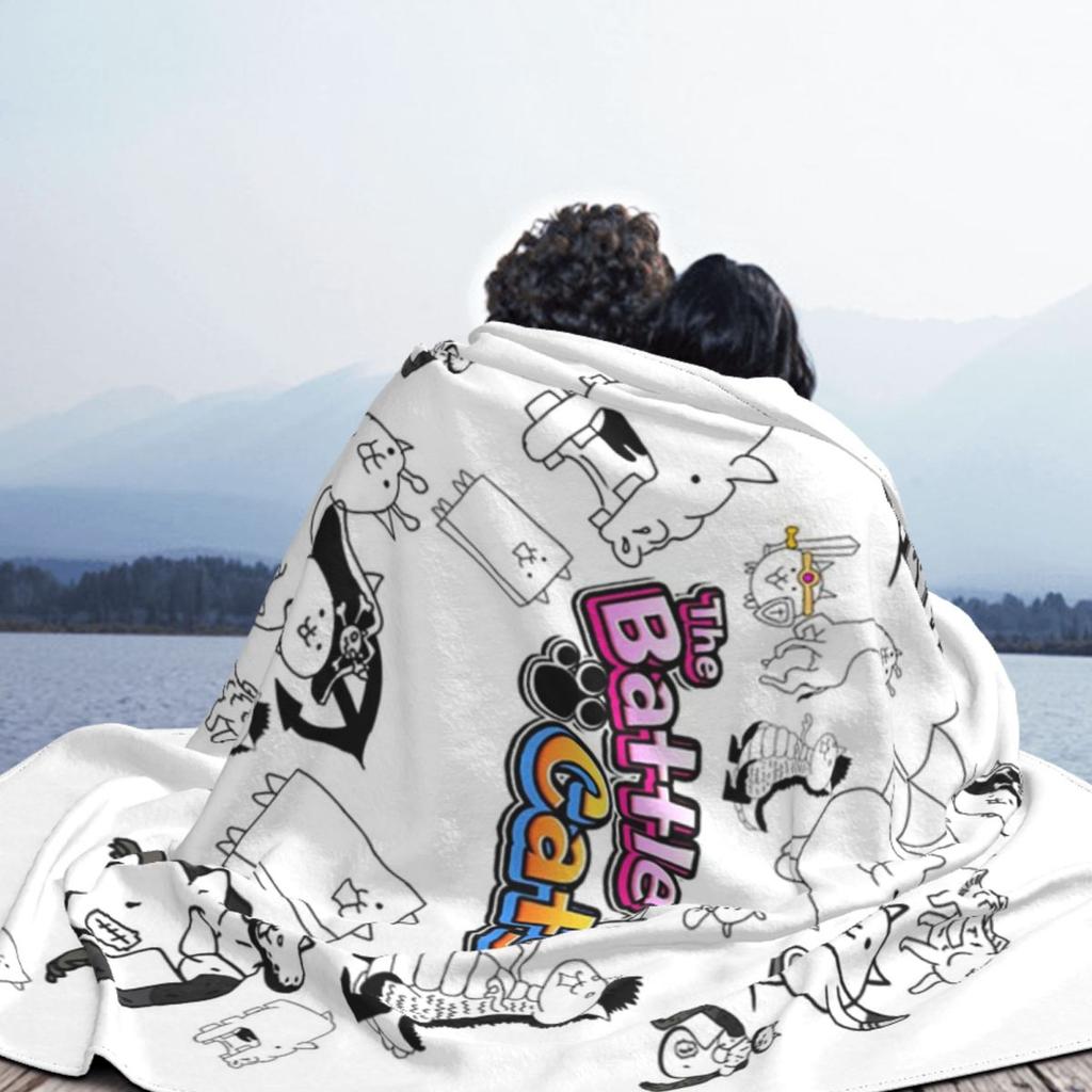 Battle Cats Mobile Games Blankets Soft Warm Flannel Throw Blanket Bedspread for Bed Living Room Picnic Travel Home Sofa