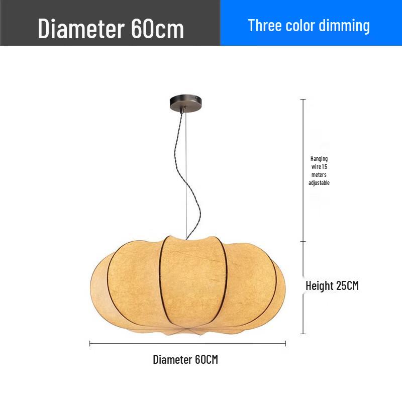 Three-Color Dimmable Silk Pumpkin Chandelier