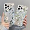 Coque de téléphone laser graphique petite fleur fraîche pour iPhone 16 15 14 Pro Max Plus 17 Pro Max 13 Mini 12 11 Pro Max Housse antichoc