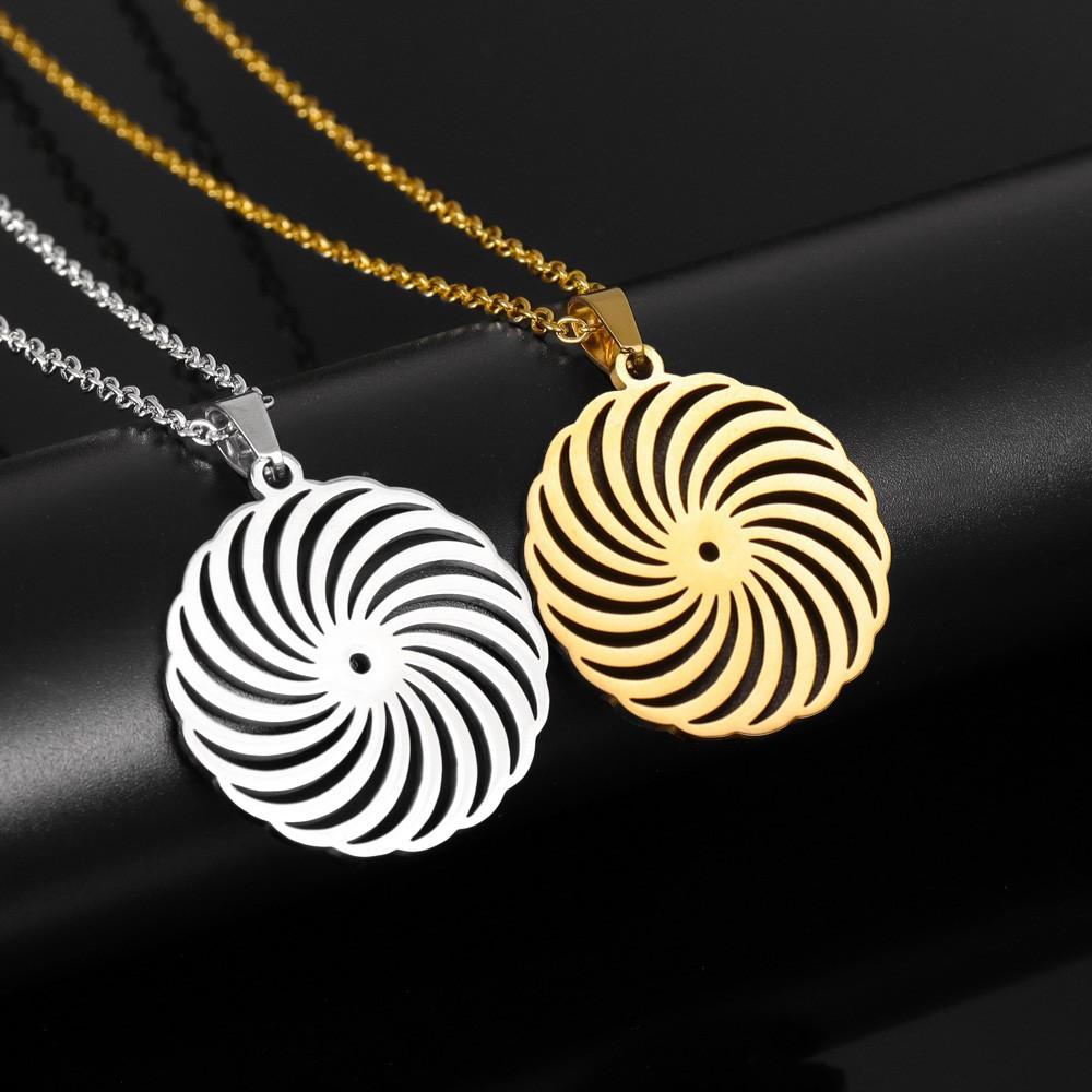 New Geometric Round Spiral Pendant Necklace Niche Necklace Clavicle Chain Jewelry