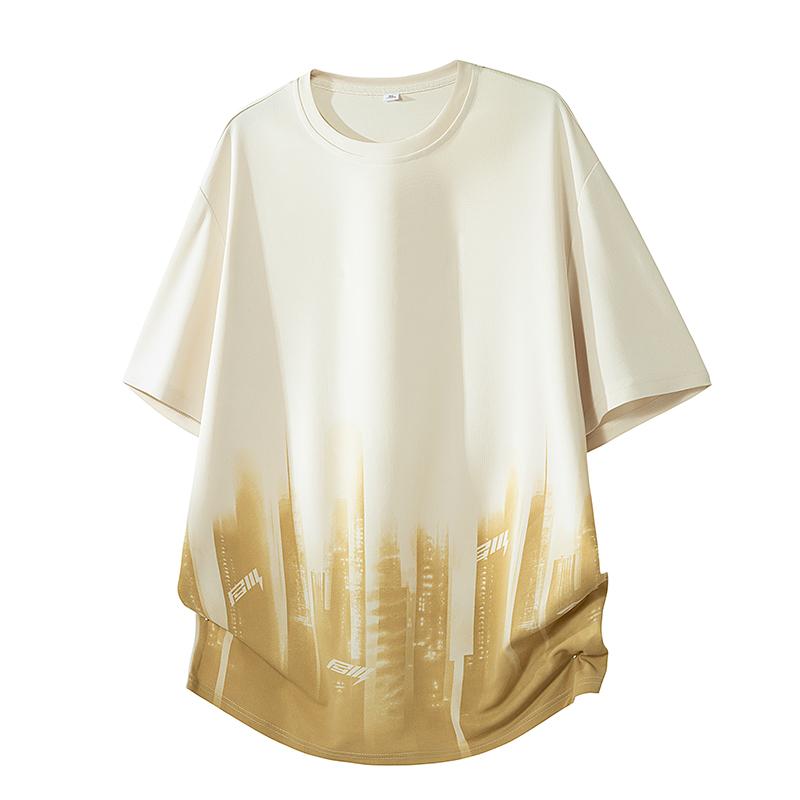 

Quick Drying Sports T-shirt Men s Ice Silk Fitness Loose Summer Thin Short Sleeved Running Top 2XL