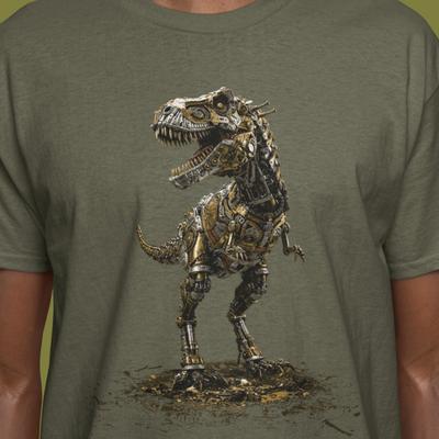 Steampunk T-rex Unisex T-shirt, Mechanical Tyrannosaurus