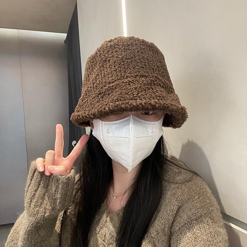 Fisherman's Hat Korean Versatile Face-showing Little Hat for Women In Autumn and Winter Thermal Bucket Basin Hat