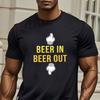 Mens Funny BeerThemed TShirt  Beer In Beer Out Design With Beer Mug Graphic Tshirt Casual Short Sleeve Oneck Top Tee