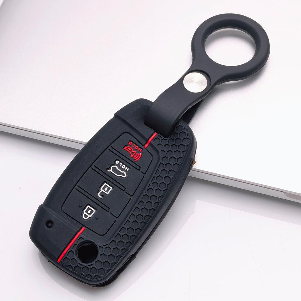 Silicone Car Key Fob Cover Compatible with Kia Optima Sorento Sportage Forte Soul Rio for Hyundai, Fits Hyundai Sorento Sportage Rio Elantra Tucson