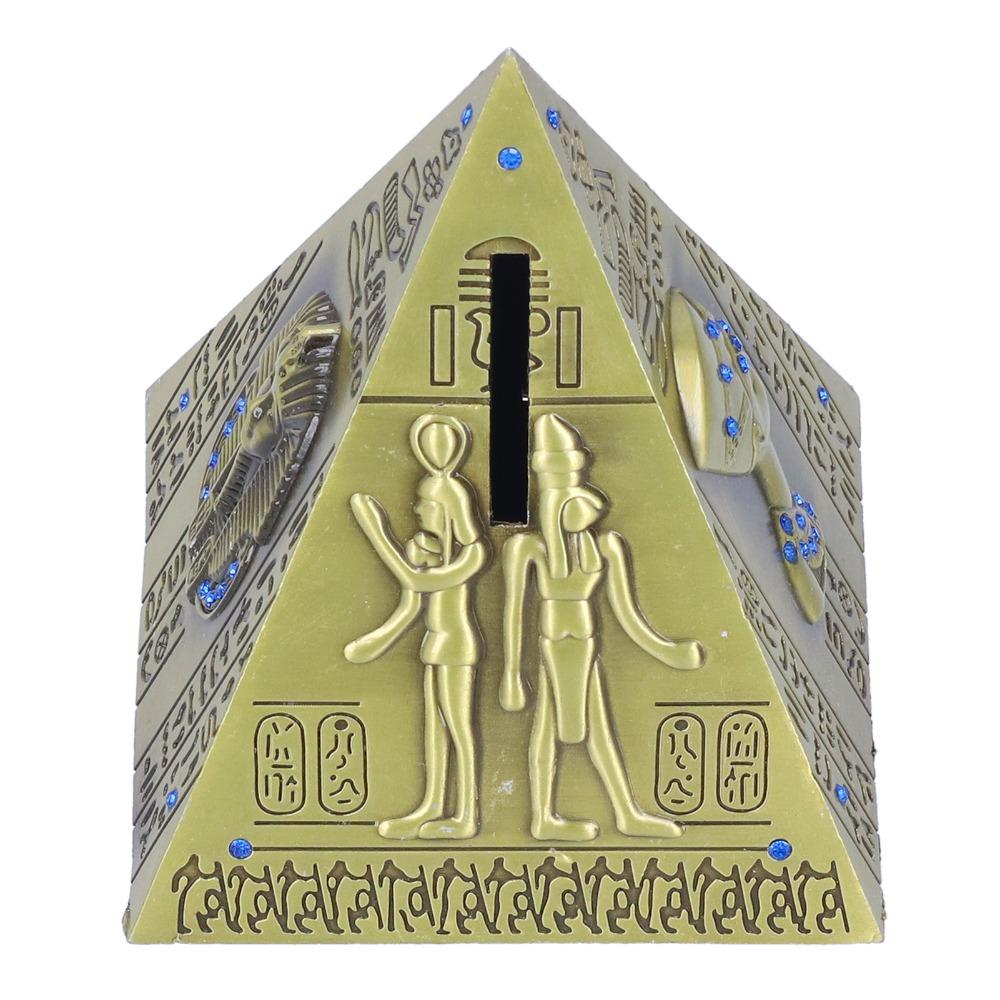1pcs Metal Material Decorative Handicraft Hand Finished Pyramid Ornament Desktop Decor