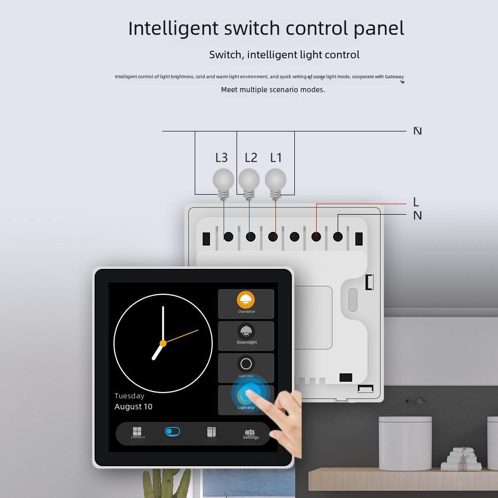 Tuya Smart Zigbee Multifunctional Touch Panel LCD Switch