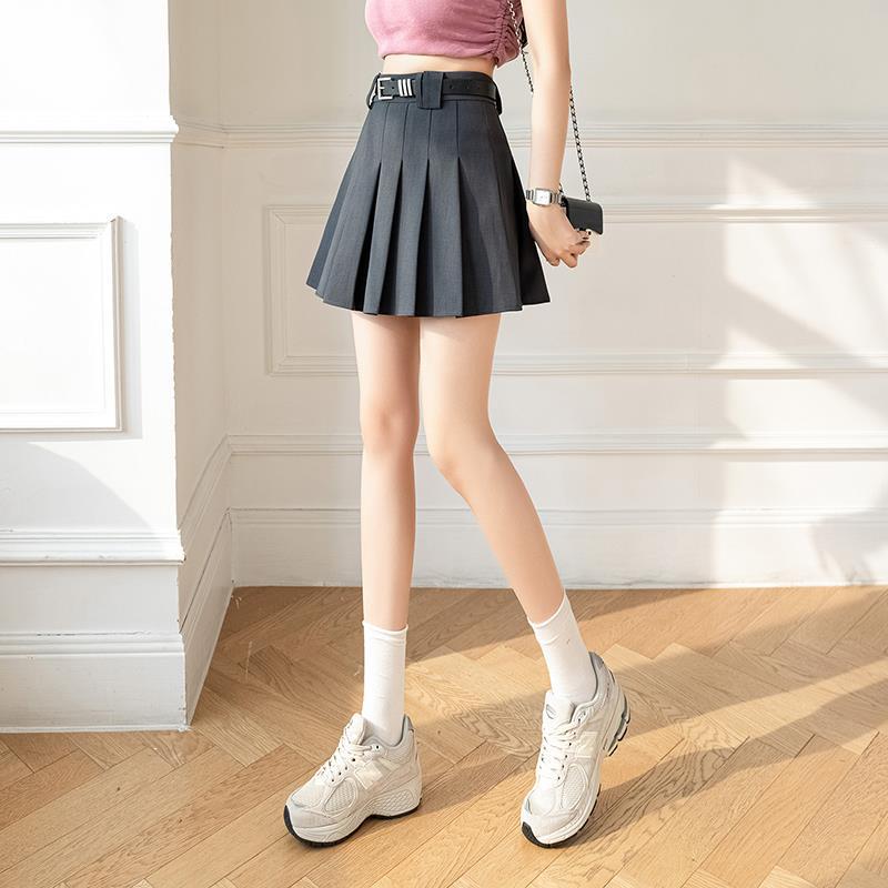 Anti-light pleated skirt short skirt women's summer college style small high waist skirt