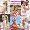 22" Long Ponytail Hair Extension Wrap Around Pony Tail Clip in Curly Wavy Synthetic Fake Hairpiece for Women Daily Life