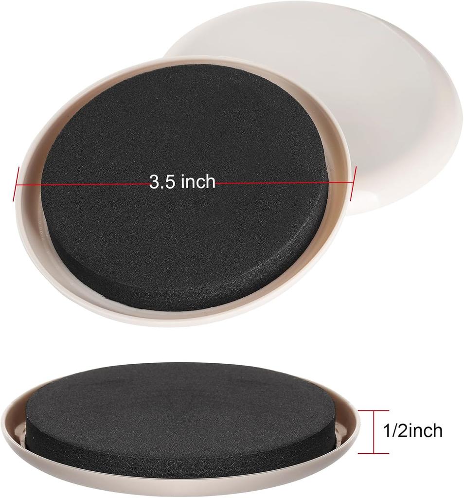 16 PCS Furniture Sliders for Carpet 3 1 2 Inch Reusable Furniture Movers Sliders Heavy Duty Furniture Moving Pads for Sofa Table Couch Cabinet Move