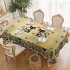 1 Piece, Bohemian Mandala Tablecloth, Vintage Floral And Cat Pattern Tablecloth, Edge Embossing Craft