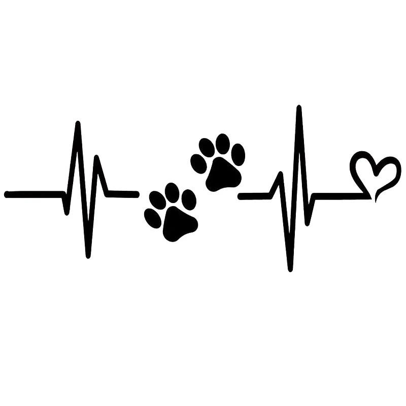 

Heartbeat Liveline Love Dog Paw Pet Theme Window Glass Car Sticker Decal