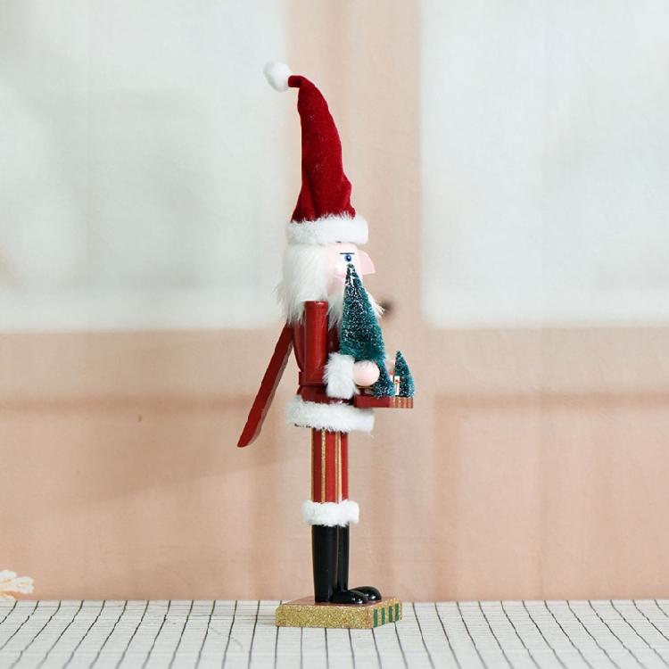 Wood Nutcrackers 38CM Christmas Tree Advents Calendar Hand Painted Seasonal Decoration Ideal For Gifting