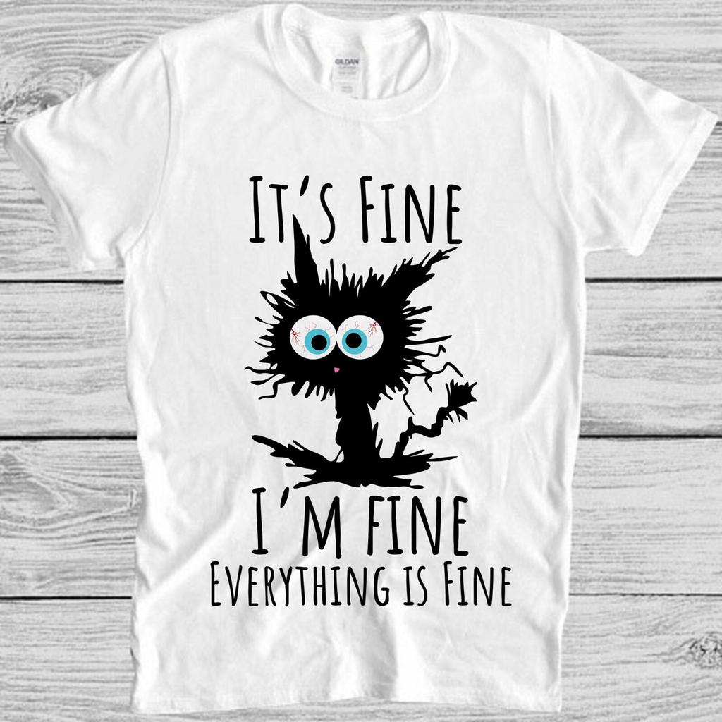 Va bene Sto bene Va tutto bene Gatto Carino Giocatore Regalo Cool Maglietta T Shirt M1056