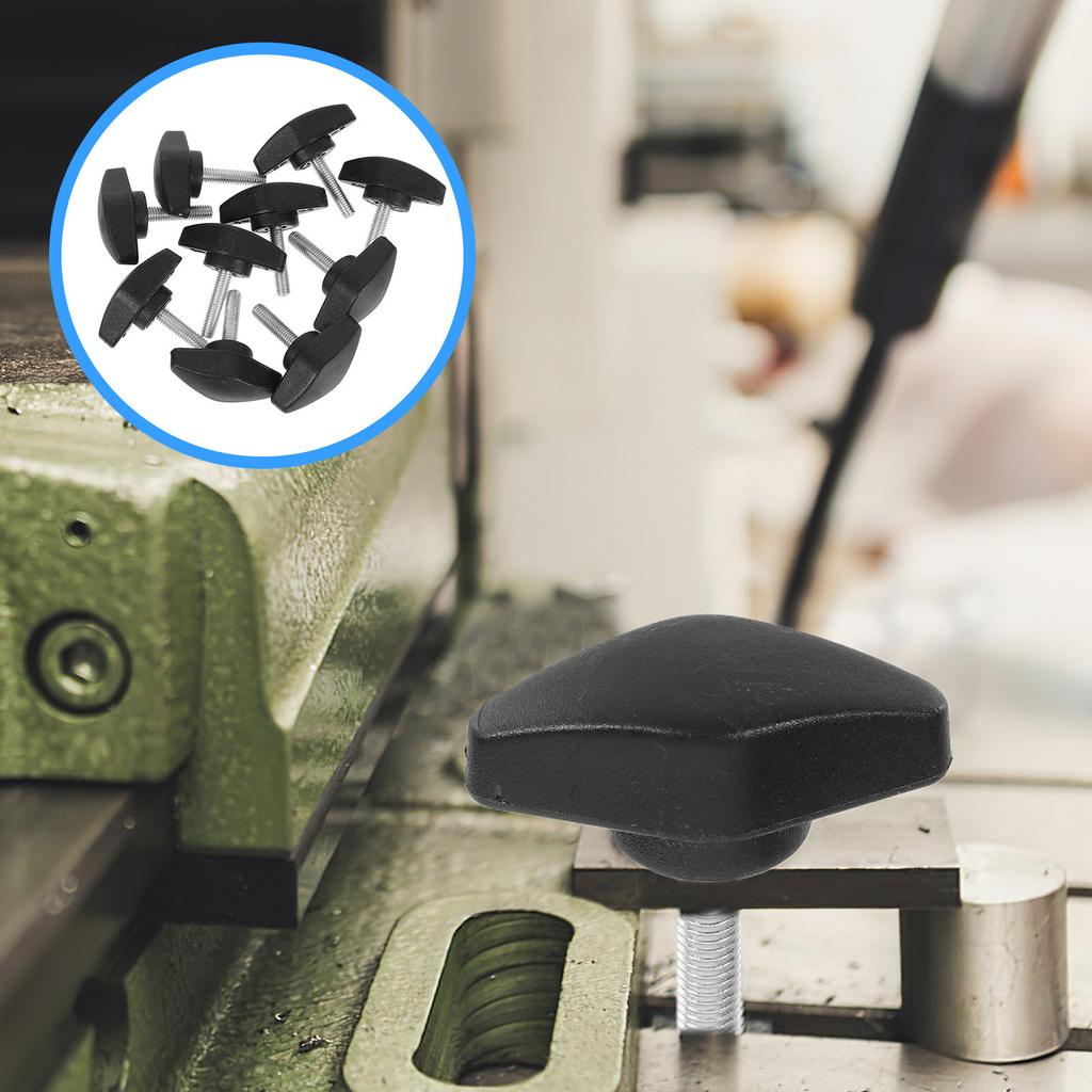 10 Stück T-Griff Einstellknopf Rändelschraube M5 Ergonomische Handschraube für Maschinen Schalttafeln Computergehäuse