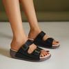 Double Buckle White Wedge Sandals Women Llightweight Summer Platform Slippers Woman Plus Size Casual Beach Flip Flops
