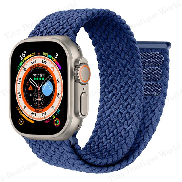 Braided Solo Loop Strap For Apple Watch Ultra 49mm 44mm 45mm 40mm 41mm 42mm Correa Bracelet iWatch Series 8 7 SE 6 5 4 3 Strap