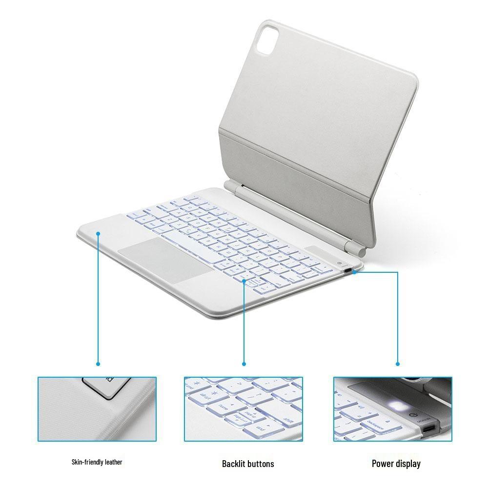 Magnetic Suspension Magic Keyboard for iPad Air 11th Gen & Pro 13 - Backlit with Sleep Air 5 Protective Case