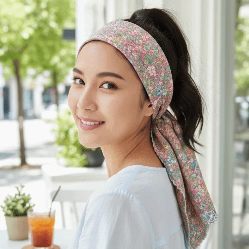 Sunshade Floral Patterned Headscarf Breathable Square Handkerchief  Clothing Accessories