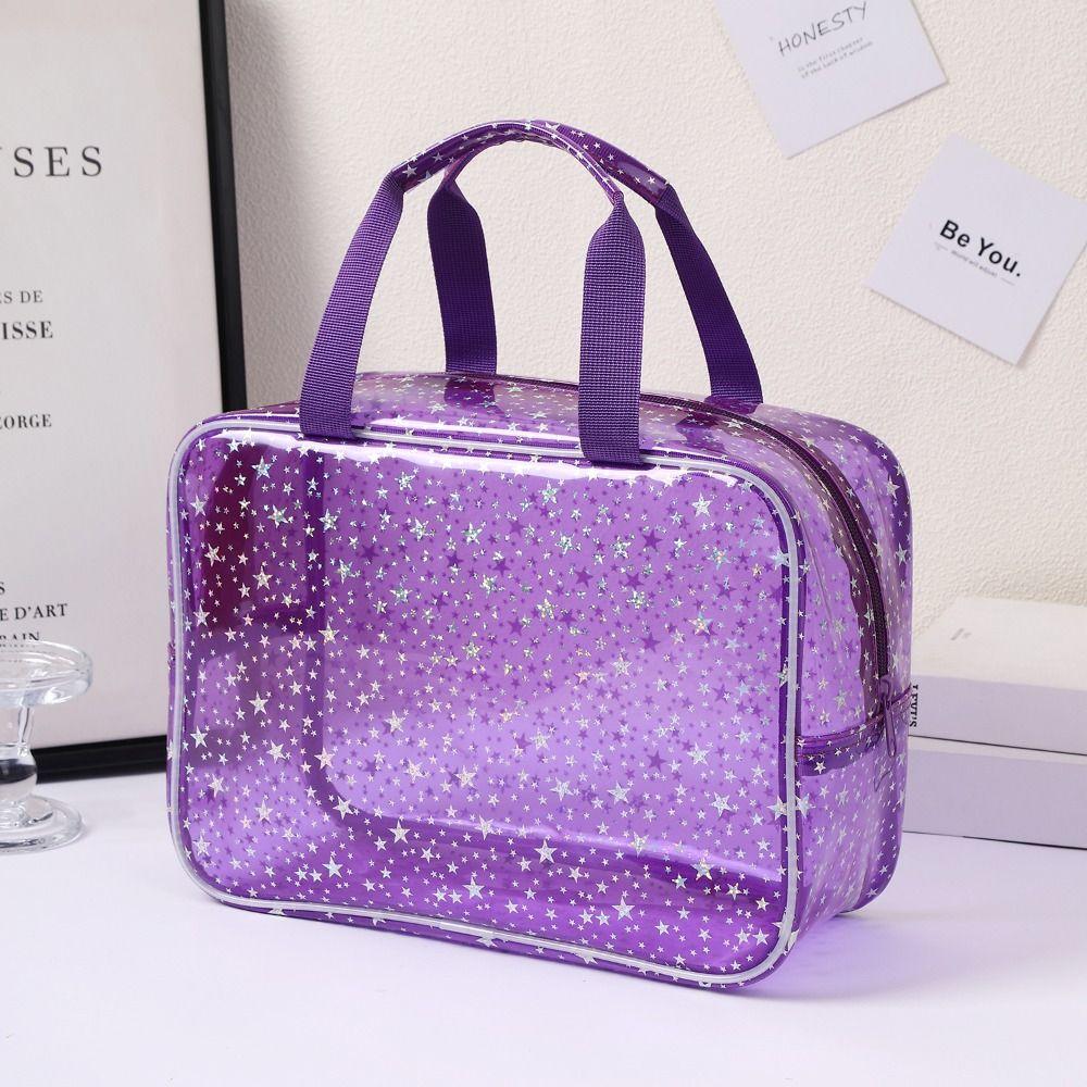 PVC Waterproof Transparent Makeup Bag Stars pattern Travel Beauty Organizer Daily Use