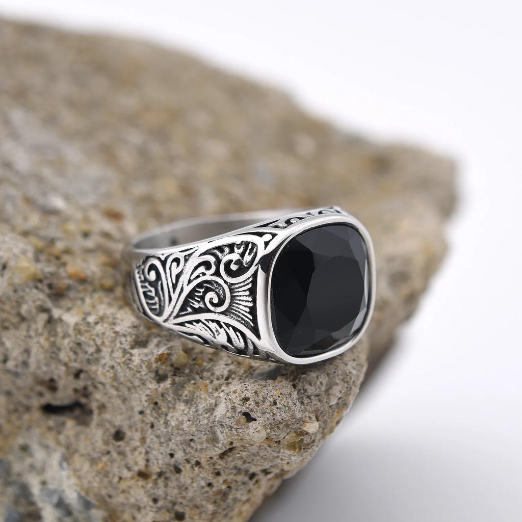 Hochwertige Herrenringe aus 316L Edelstahl im Mehrfarben-Zirkon-Stil