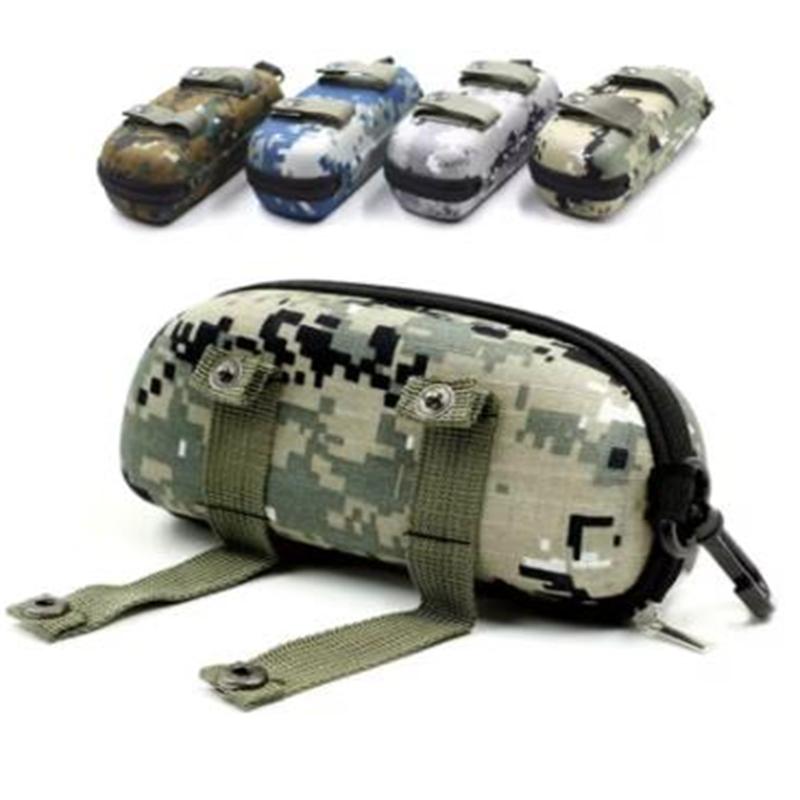 Přenosný box na sluneční brýle EVA pouzdro na brýle pro venkovní sporty Camouflage držák na brýle s přezkou Úložná taška