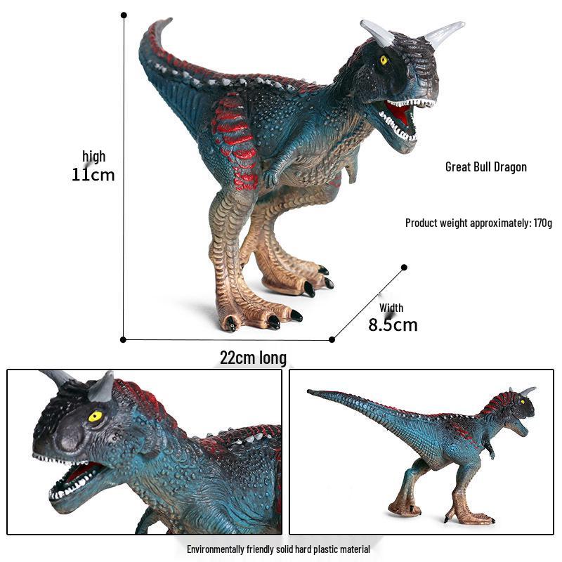 Yellow Dinosaur Simulation Toy: Allosaurus & T-Rex Model - Leaping Dragon Cognitive Animal Gift for Children.