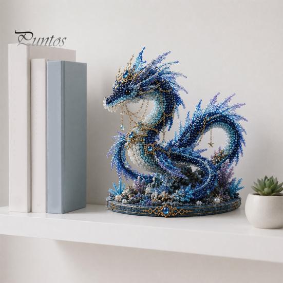 DIY Bead Kit Mythical Ocean for Beginners, 3D Beaded Animal Making with Instructions, Crystal Unique Sea Designs Beads and Pattern Guide, Underwater