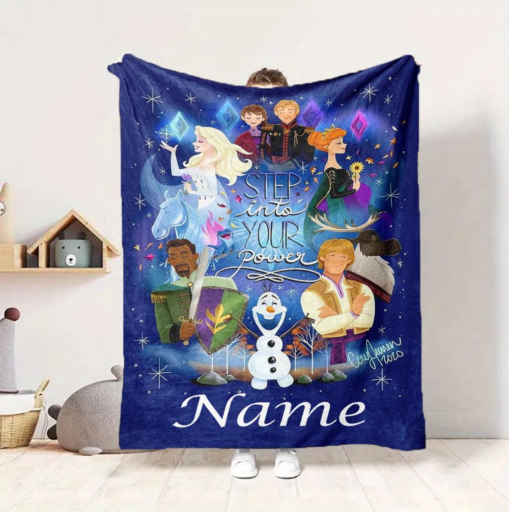 Custom Name Step Power Flannel Blanket Throw Blanket Soft Warm Sofa Bed Decor Unique Gift