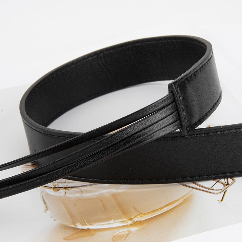 Fashion Knitted Women's Belt Beaded Tassel Design Sense with Dress Decoration Knot Tie Waist Chain for Women