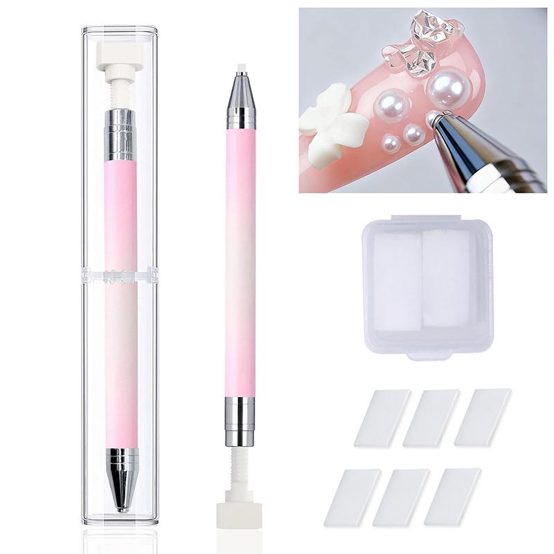 

Macaron Gradient Diamond Painting Pen With Wax Refillable Wax Pen Rotating Glue Point Drill Pen For Nail Art Tools