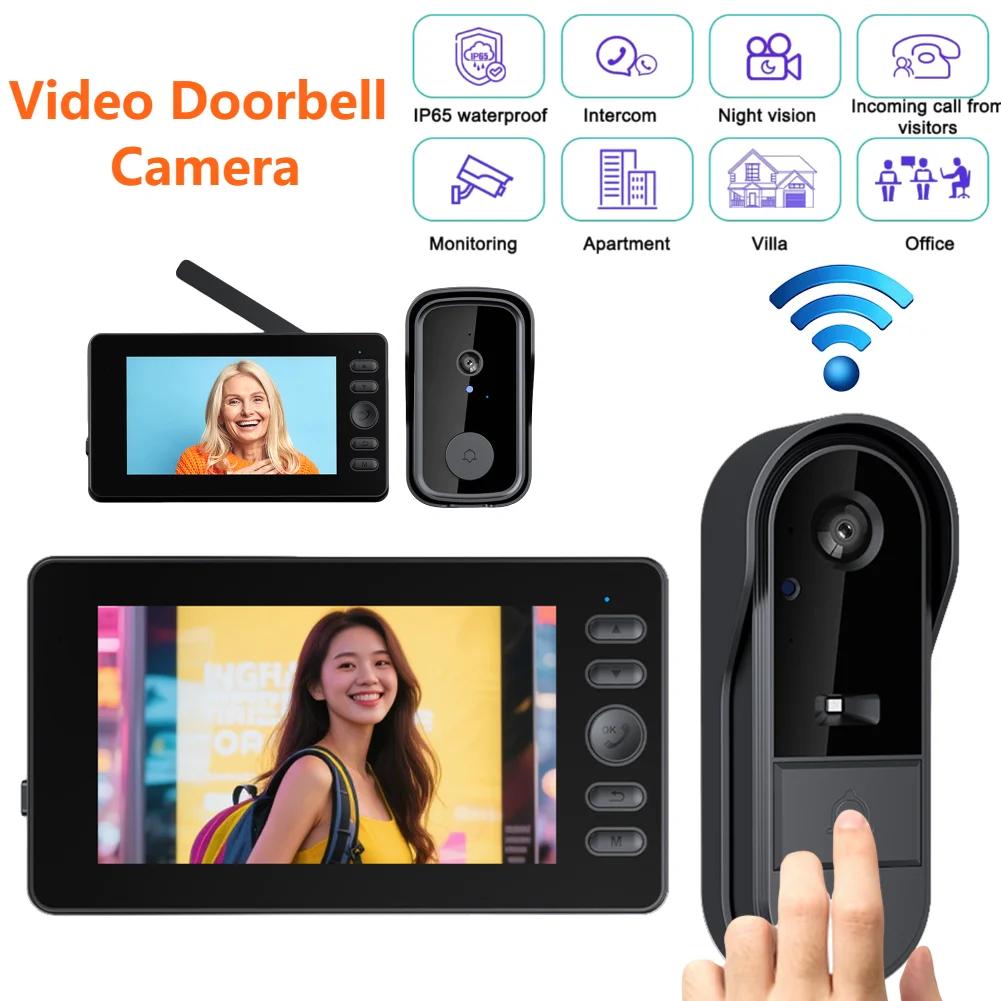 2.4G WiFi Video Doorbell 1080P Smart Outdoor Intercom Waterproof Wireless Camera Ringing Bell 2-Way Audio HD Doorbell Camera