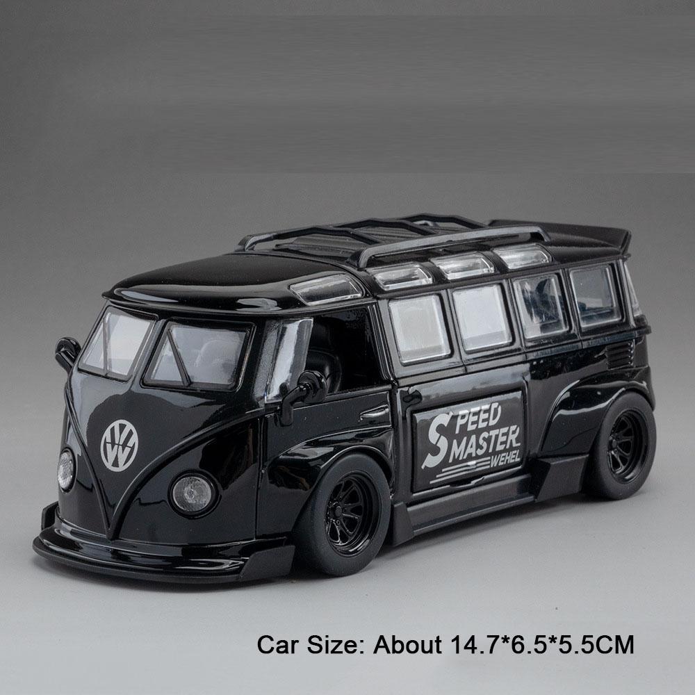 1:32 Scale T1 Beetle Miniature Model Alloy Diecast Toys Car Doors Opened Sound Light Pull Back Vehices Children's Birthday Gifts