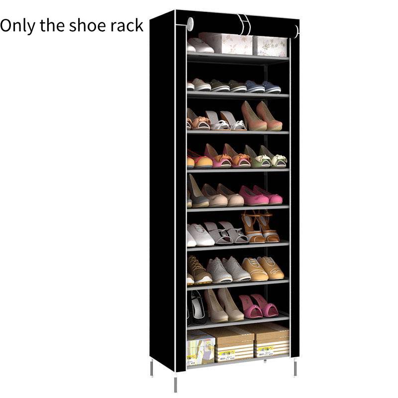 Tier Cabinet 10 Storage Organiser Shoe Rack Black Stand Holds 27 Pairs Dustproof