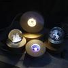 1PC Dia.6cm 5V 1Meter Round USB Wooden Light Base with switch LED Light Rotating Display Stand Lamp Base Home Decoration 1.2W
