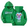 Children's Casual Round Neck Printed Pullover Long-sleeved Hooded Sweatshirt Top