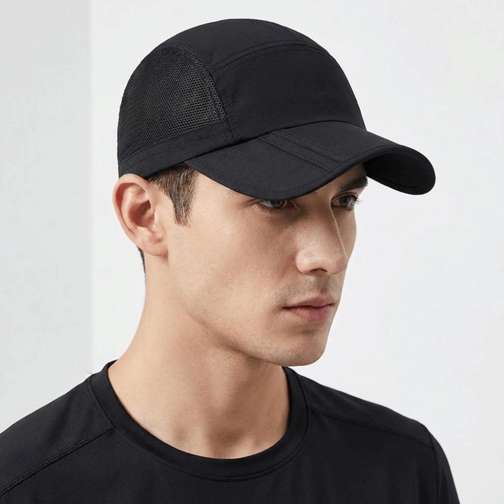 Quick Dry Outdoor Sun Hat Solid Color Sports Caps Breathable Baseball Cap Men