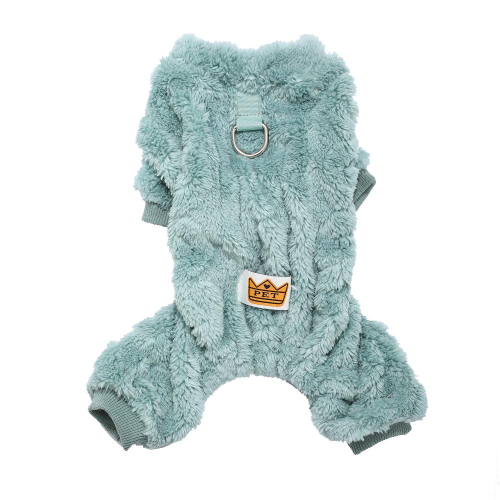 Winter Fleece Warm Dog Cloth Winter Soft Cozy Puppy Jumpsuit Plush Winter D-ring Overall For Small Medium Pet Vest Coat for Cat