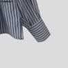 INCERUN Elegant Men Flower Tie Up Neck Long Sleeve Striped Casual Shirts Tops