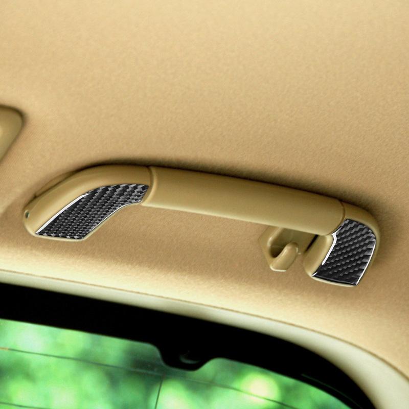 Carbon Fiber Car Accessories Roof Safety Rails Modified Interior Trim Cover Soft Sticker For Toyota Tundra Sequoia 2007-2013