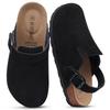 Fashion Crestar Women Cow Suede Clogs Cork Footbed Leather Mules Lady Outdoor Comfort Arch Support Potato Shoes With Adjustable Strap