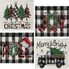 4Pcs Placemats & Coasters Set Christmas Santa Robin Snowman Reindeer Dinner Mats