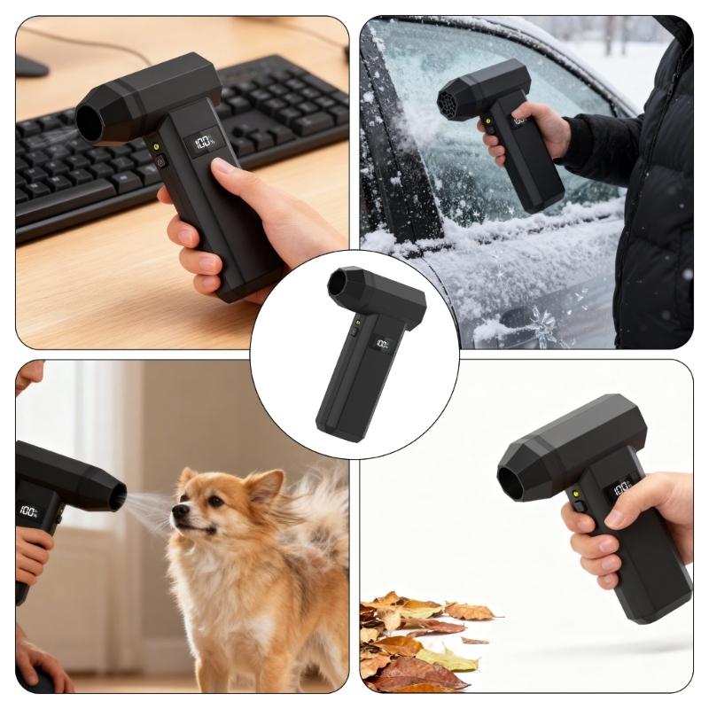 (1) Turboblower, powerful high-speed handheld snow blower for automobiles, 4-speed adjustable power