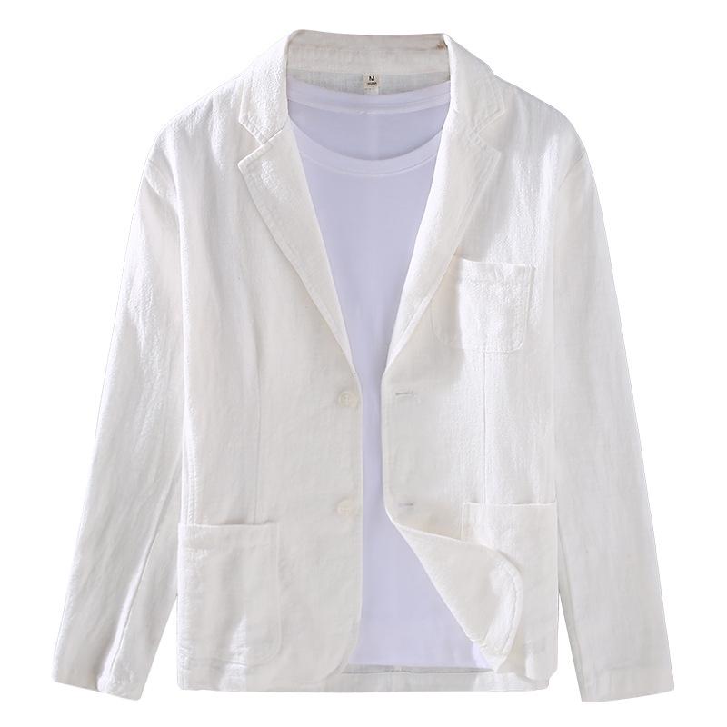 Men's Loose Casual Cotton-Linen Jacket - Versatile Spring & Autumn Top for Youth