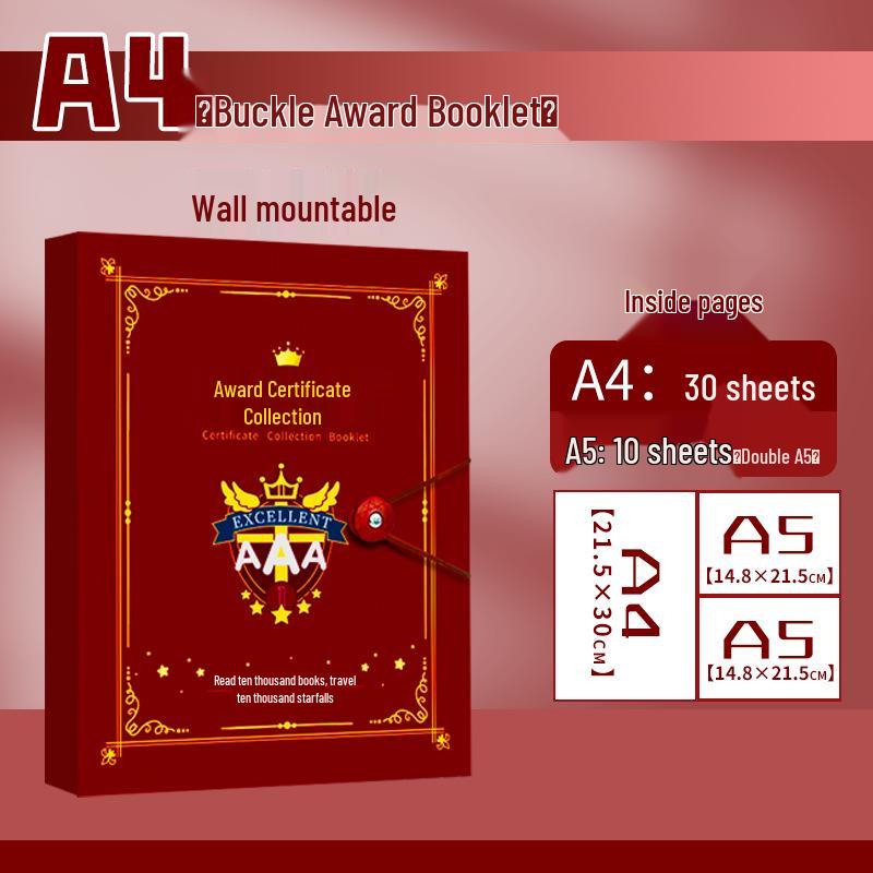 A3 Kids' Certificate Collection Album - Wall Hanging & Loose-leaf Honor Display