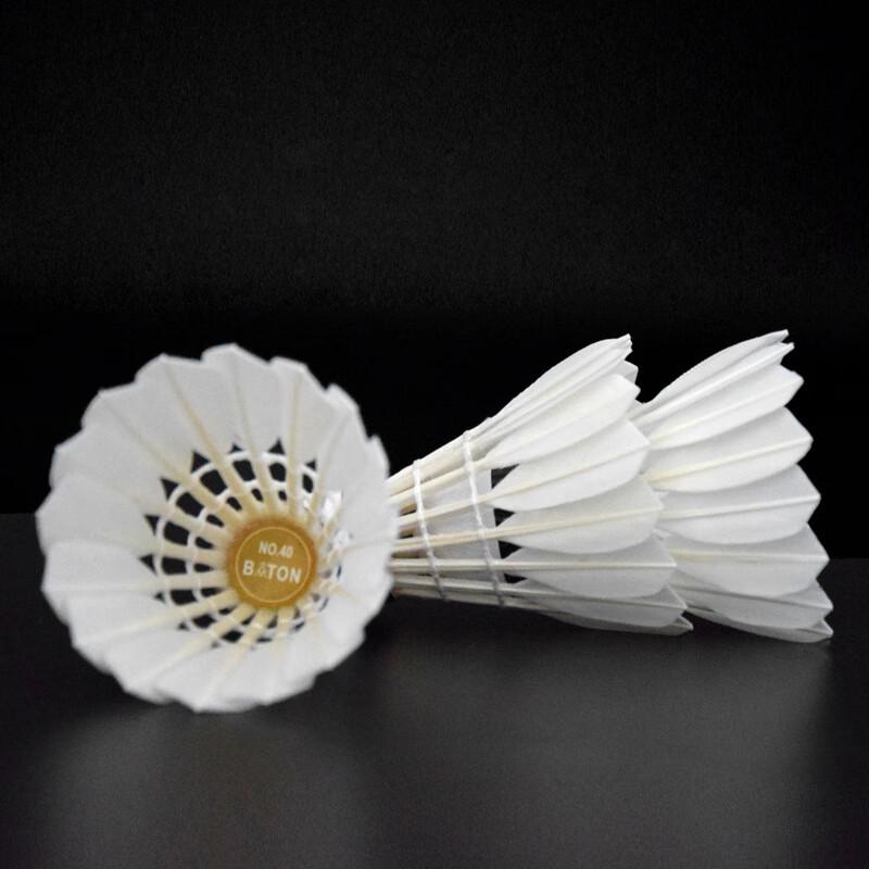 WEZHO40 Goose Feather Badminton Shuttlecocks, 12-Pack