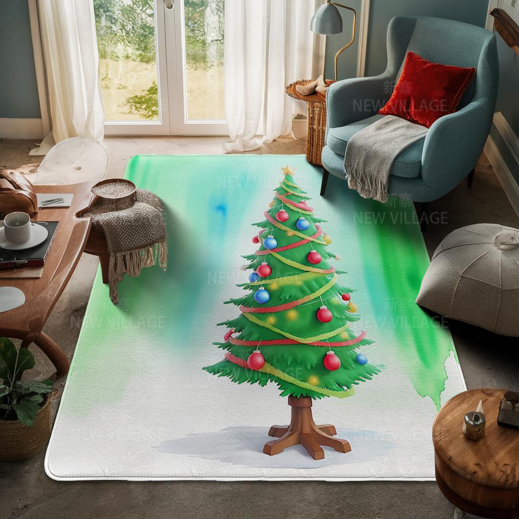 House Entrance Carpet Home Door Mat Living Room Bath Foot Bathroom Non-slip Water Absorption Rugs Bath Merry Christmas Winter
