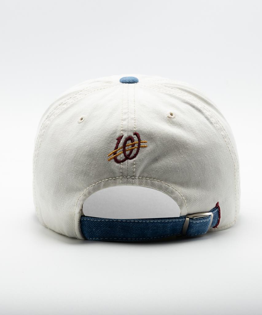 Wieoldeuwoldeu Red Circle Logo Patch Denim Color Block Ball Cap