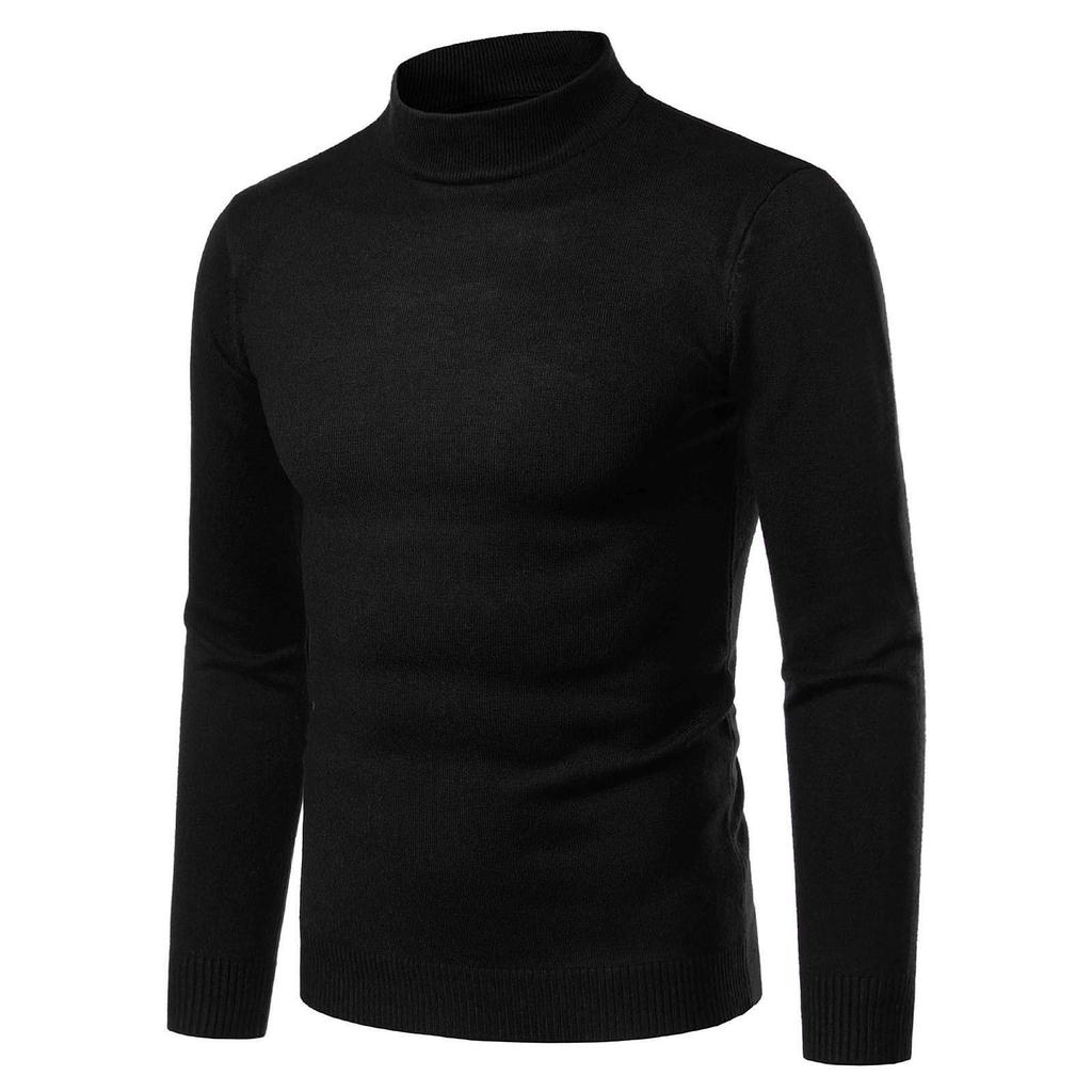 Camicetta maglione pullover slim a maniche lunghe autunno inverno dolcevita da uomo