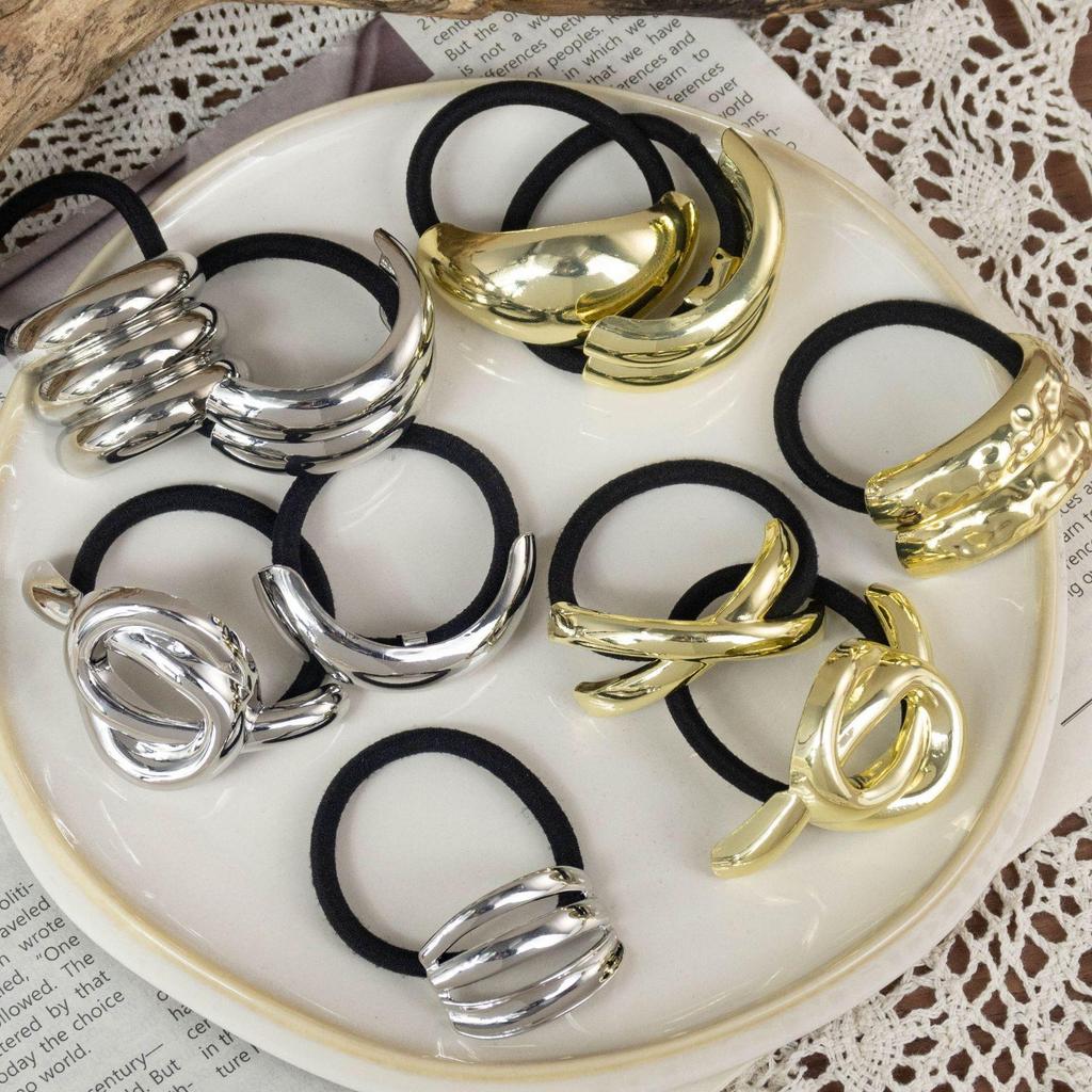 Minimalist Metal Hair Ring - New Korean Style High-End Ponytail Tie Rubber Band.